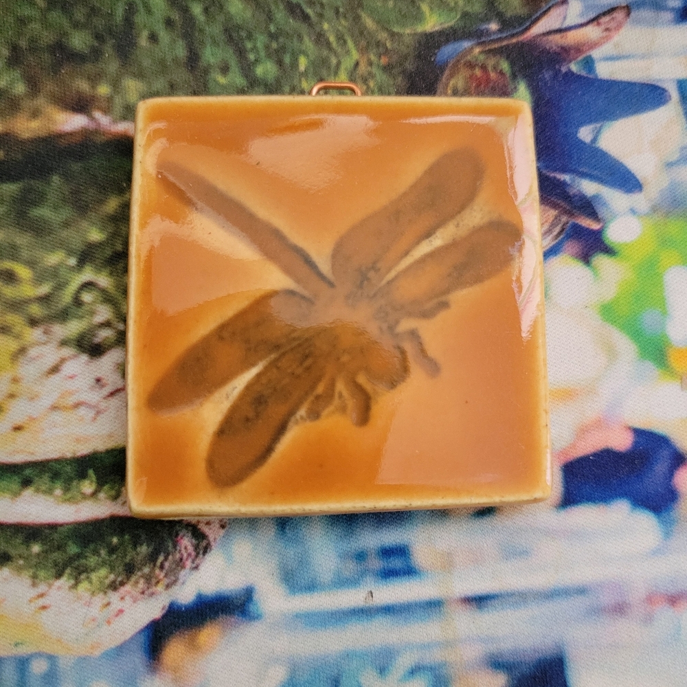 Dragonfly Decorative Tile 2x2 ~ Artisan ~ Handcrafted ~ Nature ~ Cottage ~ Cute! - Picture 5 of 11